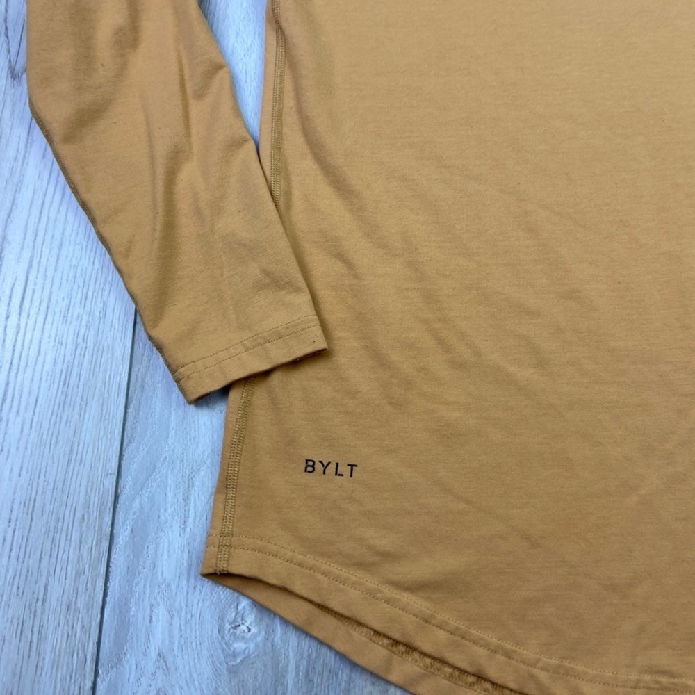 BYLT Drop Cut Shirt Mens Medium Brown L/S Long Sleeve Gym Performance Men - Picture 3 of 9